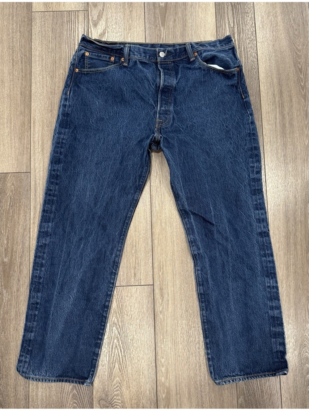 Levi's 501 Original Fit Straight Jeans Men's 40x32 Blue Button Fly Dark Wash